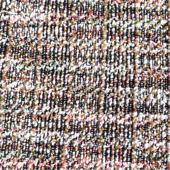 ZARA Boucle Tweed Pearl Trim Top | Tan, White, Pink | Size M/L - Picture 6 of 12